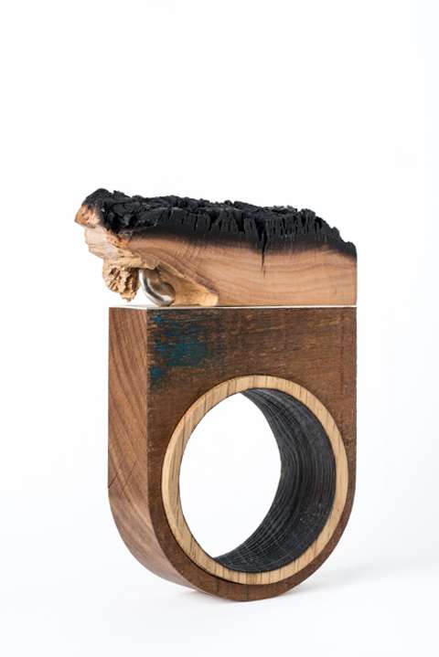 Wood, jewelry, burned